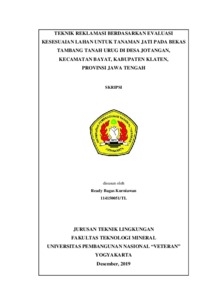 TEKNIK REKLAMASI BERDASARKAN EVALUASI KESESUAIAN LAHAN UNTUK TANAMAN ...